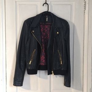 FREE PEOPLE Faux Leather Moto Jacket